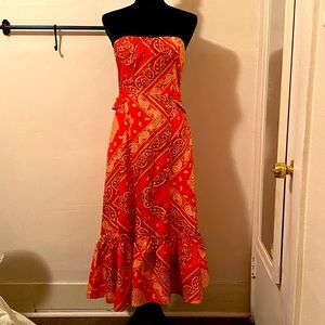 Anthropologie Holding Horses bandana print dress